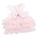 Tonsee accessory dog tutu dress clothes with Bowknot Bladder skirt striped lace dress dog dress princess dresses for dog small dog cladding sets l pink
