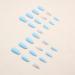 Buy Blue Almond Press-On Nails - 24pcs Glitter Acrylic Full Coverage with Heart Design - Kqueeest - Buy Online on GoSupps.com