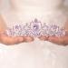 JWICOS Light Purple Crystal Tiara and Crown for Women Teen Girls Elegant Princess Crown with Comb Women's Rhinestone Headband for Wedding Prom Birthday Party (Light Purple) 11 Light Purple