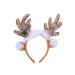 Amosfun Christmas Reindeer Headband Sequins Feather Animal Antler Ear Hair Hair Headwear Hat Headdress For Christmas Celebration Costume Cosplay Accessory (Coffee)