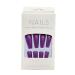 AUklOPVZZ 1 Set French Tip Press on Nails Solid Color Extension Shimmer Fingernails Decals Full Cover Salon Gifts Manicure Kit H33-deep purple jelly glue