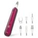 POLAMD Cordless Manicure and Pedicure Set Rechargeable Electric Nail Files 5-speed LED Light Durable Attachments Excellent Home Use Electric Nail Drill for Cuticles Hard Skin Removal Red