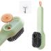 Flintronic Shoe Brushes with Soap Dispenser Automatic Liquid Adding Household Cleaning Tool Washing Brush for Clothes Shoes Easy Scrubbing Of Large Areas(Green Contain 1 Hook) 1 Pcs