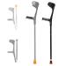 Multifunction Forearm Crutches Crutches for Adults Height Adjustable Foldable and Retractable with Rubber Handles for Children Men Women (Grey) Journey