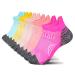 Aimerday Athletic Ankle Womens Socks Running Compression Socks for Women Cozy 5 Pack Low Cut Performance Soft Tab Socks Cushioned Garden(5 Pairs)