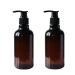 2PCS 250ML 8OZ Amber Empty PET Plastic Pump Bottles Refillable Dispensing Containers for Conditioner Body Wash Hair Gel Liquid Hand Soap DIY Lotion's and Massage Oil's