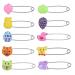4 Pieces Nappy Pins Plastic Head Safety Pins Hold Clip Locking Cloth Bib Diapers Pins for Baby Child Infants Kids