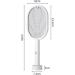 Electric Fly Swatter Racket Powerful Swatter 2 in 1 Electric Fly Killer Rechargeable Killer Lamp Portable Fly Killer Lamp for Indoor and Outdoor (White) - Buy Online on GoSupps.com