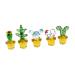 Zerodeko Car Toys 5 Pcs Cactus Decoration Cactus Figurine Vitroleros Para Mini Ornament Steam Cleaner Glass Sculpture Glass Cactus Decor Mini Figurine Crafts Car Glasses Soda Lime Glass