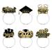 2023 Graduation Headbands Graduation Party Headwear Bachelor Hat Paper Decorations Congrats Theme Hairbands Hair Hoop Hair Supplies 2023 Graduate Design Hair Decorations Party Favor Accessories 6PCS