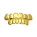 Hip Hop Teeth Grillz Top Bottom Mouth Teeth Grills Gold Plated Fashion Removable Dental Grills Jewelry Gold Grillz