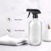 16oz Clear Glass Spray Bottle - Refillable Boston Round Container with Labels & Adjustable Nozzle for Cleaning, Gardening, Aromatherapy, Pets, Plant, Hair - 1 Pack - Buy Online on GoSupps.com