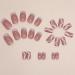 24 Pieces Short French Stripes Artificial Nails With 1 Gel And 1 Nail File For Women Friends Party Decoration Manicure - Buy Online on GoSupps.com