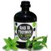 Coconut/Avocado/Sesame Oil Mouthwash Sweet & Delicious Tea Tree Spearmint with Charcoal & Xylitol for Oil Pulling 15 oz Black Oil Mouthwash Glass Bottle (Tea Tree - Spearmint)