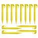 JZTang 12 Pcs 5.7 inch Plastic Stakes Heavy Duty Tent Pegs Serrated Edges Yellow Tent Stakes for Campings Outdoor and Garden Lawn Style 1 Serrated Edges 5.9 inch