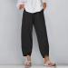 Gufesf Women's Linen Capri Pants - High Waisted Wide Leg Summer Crop Pants in Black (X-Large) - Buy Online on GoSupps.com