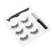 Magnetic eyelashes and eyeliner kit 3 pair of natural long thick magnetic false eyelashes magnetic liquid eyelin eyelash-make-up tool set with tweezers