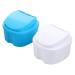 Healeved 2 Series Box Press Box Press holder Travel bathing containers for denture containers for the soaking of prosthesis organizer Dental travel container with lid suitcase plastic