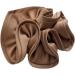 scicent Large Silk Scrunchie 2 Pieces Solid Satin Hair Ties Soft as Such Silk Elastic Scrunchie Daily Hair Bands Women's Fashion Headbands - Champagne - Buy Online on GoSupps.com