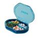 Pill Box 4 Compartments Portable Pill Case Moisture-Proof Pill Organizer Medication Supplements Pill Case (Blue) Blue 4 Compartment