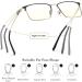 GHARAZ Fashion Reading Glasses for Men | Lightweight Anti Blue Light Half Readers | Black | Size 1.5+ | International Shipping - Buy Online on GoSupps.com