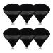 6 Pcs Pure Cotton Triangle Powder Puff,Face Soft Makeup Puff for Loose Powder Mineral Powder Body Powder,Velour Cosmetic Foundation Blender Sponge Beauty Makeup Tools-Black 6Pcs Black