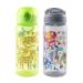 GILANO 18oz Kids Water Bottles for School BPA-Free Straw Water Bottle Chugger Bottle Spill Leak Proof Straw Flip Spout Lid Built-in Carrying Loop Handle for Boys and Girls 2 Pack - Leopard/Robot Leopard / Robot