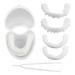 1 Pair Cosmetic Denture Upper and Lower Dental Veneer, Temporary Denture with Storage Box, Teeth Whitening Strip for Men Women Adult