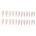 Justotry 24-Piece Marble Stiletto Nails - Peach French Press-On Artificial Nails for Women | Swirl Almond Art Design - Buy Online on GoSupps.com