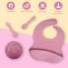Vicloon Silicone Baby Feeding Set | 4-Piece Weaning Suction Set | BPA-Free | Toddlers & Kids Bowl Gift | Pink Sucker Bowl - Buy Online on GoSupps.com