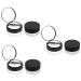 WOONEKY 6 Pcs Elastic Mesh Loose Powder Box Powder Case with Mirror DIY Powder Case Empty Portable Abs Black