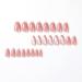 Justotry 24 Pcs Stiletto False Nails Short with Plume Pattern - White French Press On Nails with Nail Glue for Women's Nail Art - Buy Online on GoSupps.com