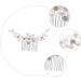 Didiseaon Rhinestone Bridal Comb Bridal Hair Combs Bridal Hair Clip Bridal Headpiece Hair Teasing Comb Floral Hair Accessories Honey Brows Tiara Bride Abs Pearl Decorate - Buy Online on GoSupps.com