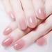Huil artificial nails oval artificial nails pink color gradient shiny short false nails rely on nails for women and girls (24 pieces)
