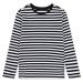 AMERICLOUD Kids Soft Cotton Jersey Long Sleeves T-Shirt Basic Crewneck Tee Shirts for Girls and Boys 9-10 Years Black/White Stripe