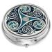 Pill Box (Large Size) in a Triskeles and Trinity Knot Design in Blue Color