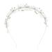 PLAFOPE Flower Girl Wedding Headband Flower Girl Headpieces for Wedding Headband Hair Ties Bride Tiara Hair Ties with Bows Hair Jewelry Hair Accessories Crystal Beads White
