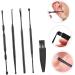ULTECHNOVO Ear Cleaner Cleaning Brush Set - Portable Ear Pick Tool Kit for Gently Cleaning Ear Canal - Black, 12x0.5cm - Buy Online on GoSupps.com