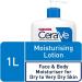 CeraVe 1L Moisturising Lotion with Hyaluronic Acid & Ceramides for Dry Skin - Face & Body Moisturizer - Buy Online on GoSupps.com