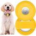 PKQtop protective cover compatible with Apple Airtag PET collar silicone protection case for airtails anti-ost locator protective cover compatible with airtag for dog collar school bag yellow