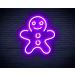 ST16s32-fnu0102-p Gingerbread Man LED Neon Sign Silicone Purple Single Color Purple