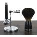 GHQYP Men's Shaving Brush & Double-Sided Safety Razor Holder Set - Premium Silver 6.5x9cm - Perfect for a Clean Shave - Buy Online on GoSupps.com