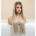 Vebonny Silberblonde Lace Front Wig - Ombre Brown 22 Inch Straight Hair with Baby Hair | Synthetic Long Hair Wig #087 - Buy Online on GoSupps.com