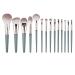 Shop Eco-Friendly 14-Piece Green Makeup Brush Set - Powder Blusher & Eyebrow Brushes for Flawless Foundation Application - Buy Online on GoSupps.com