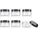 6 Pack Empty Plastic Glasses with Black Lid - Wide Opening Round Containers for Cosmetics Makeup Cream Lotion & Eyeshadow - 250g Each - Buy Online on GoSupps.com