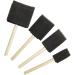 16-Piece Foam Paint Brush Set for Arts & Crafts - Black Sponge Brushes with Wooden Handles - Buy Online on GoSupps.com
