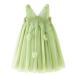 PythJooh Baby Girl Tulle Dress Toddler Girl Sleeveless Butterfly Wings Tutu Princess Dress Daisy Stars Sundresses for 0-4Years 2-3 Years Butterfly Wings With Flowers Green