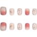 Square Short Fake Nail Full Cover with Glue Detachable French Gradient Press on Nails 24 Pieces Finger Nail Art Tips for Nail Salons and Women DIY Nail Art - Buy Online on GoSupps.com