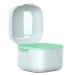 Dental prosthesis box false teeth container orthodontic tooth retention box portable denture cleaning box for travel retainer cleaning dentures clear braces mouth protection (green)