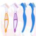 4-piece set prosthesis brushes |Denture brushes with double head and precision tip |Cleaning brushes for dentures prostheses bites retainers aligners and tooth rails.